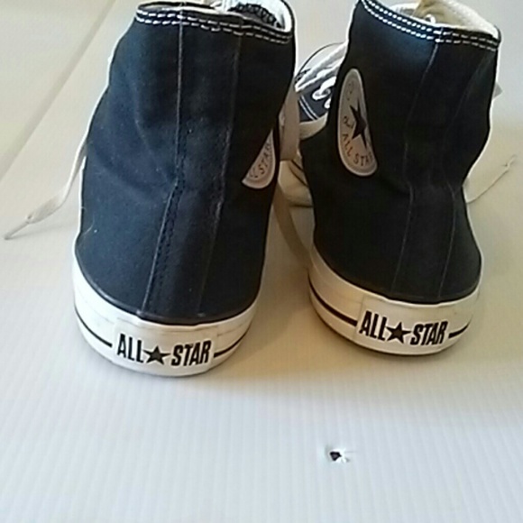 Converse High Tops Black Size 10 Men's - Picture 3 of 6